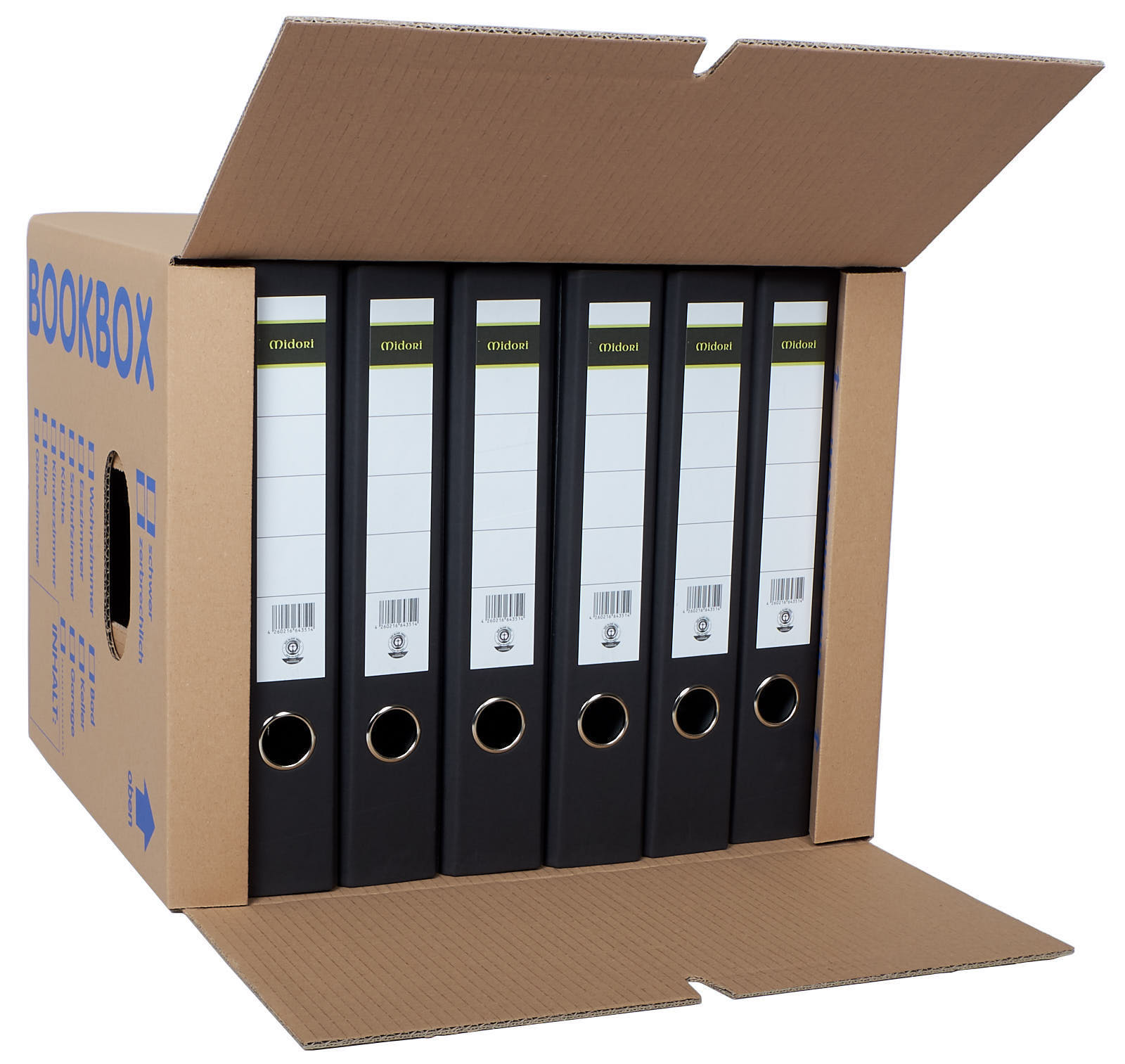 Bücherkartons 2-wellig Bookbox Ordnerkartons Archivkartons Midori-Europe