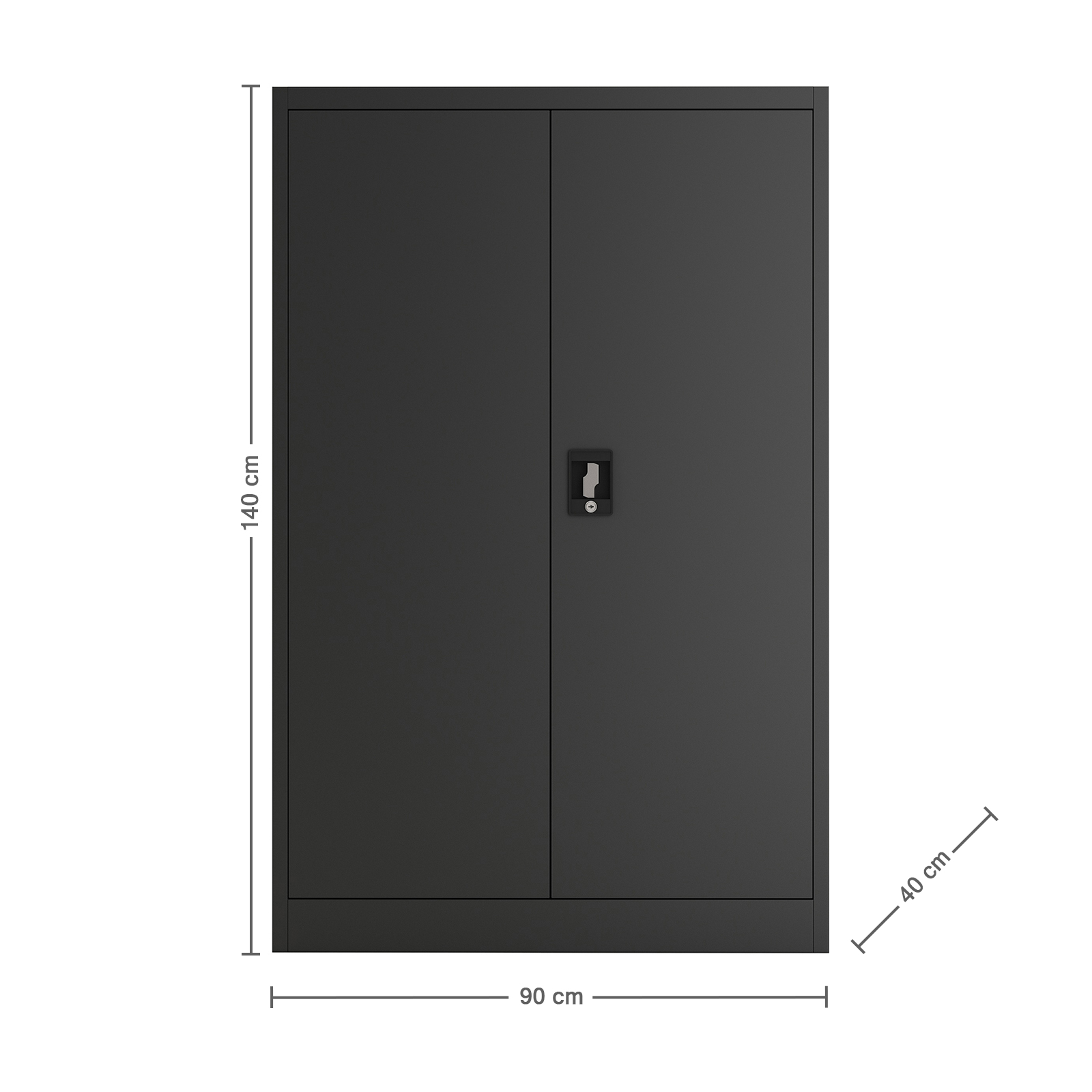 MIDORI Aktenschrank Büroschrank Metallschrank Stahlschrank Lagerschrank 140 cm