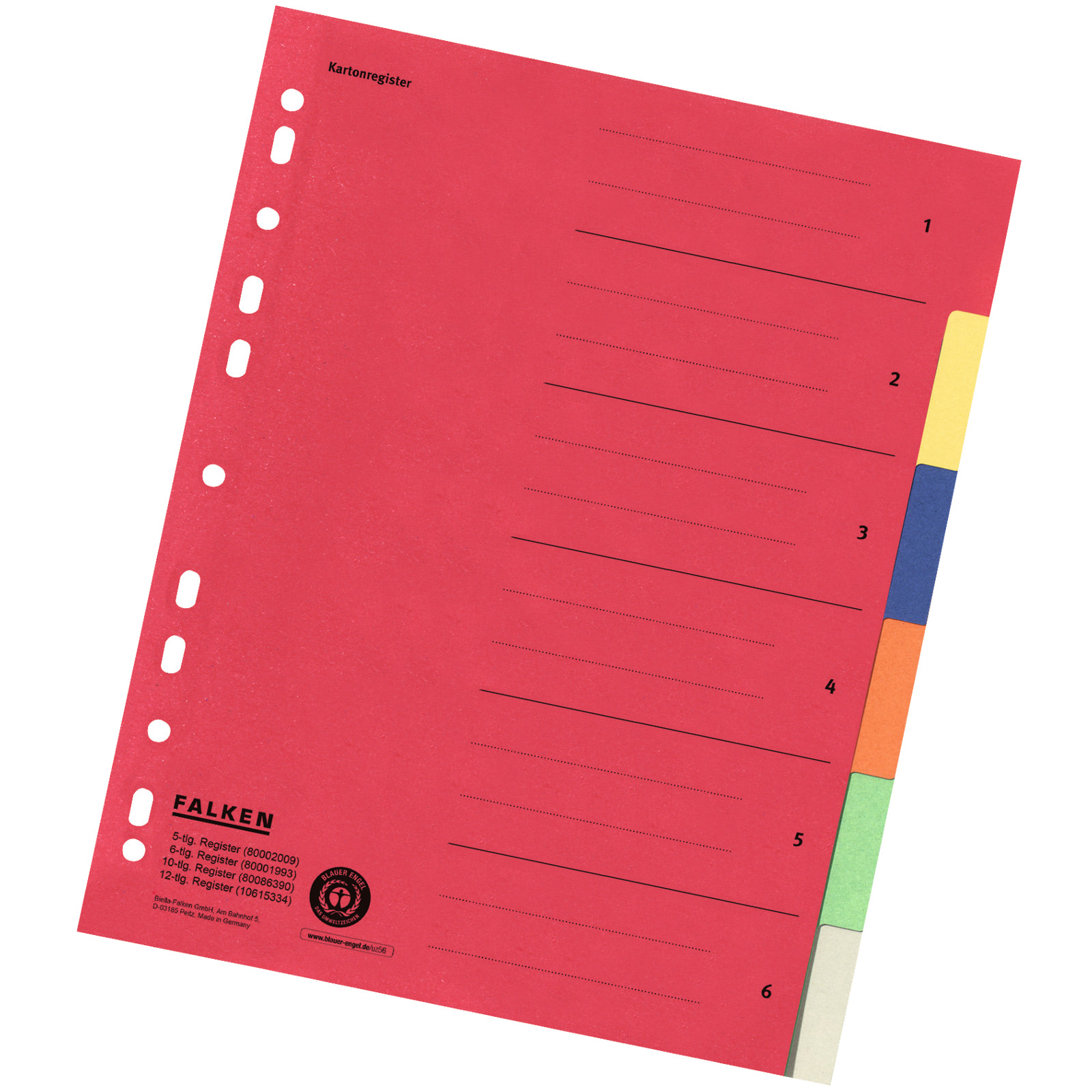 Register Quantus farbig 3 x 12-teilig mit Register DIN A4 Trennblätter Büro Neu 