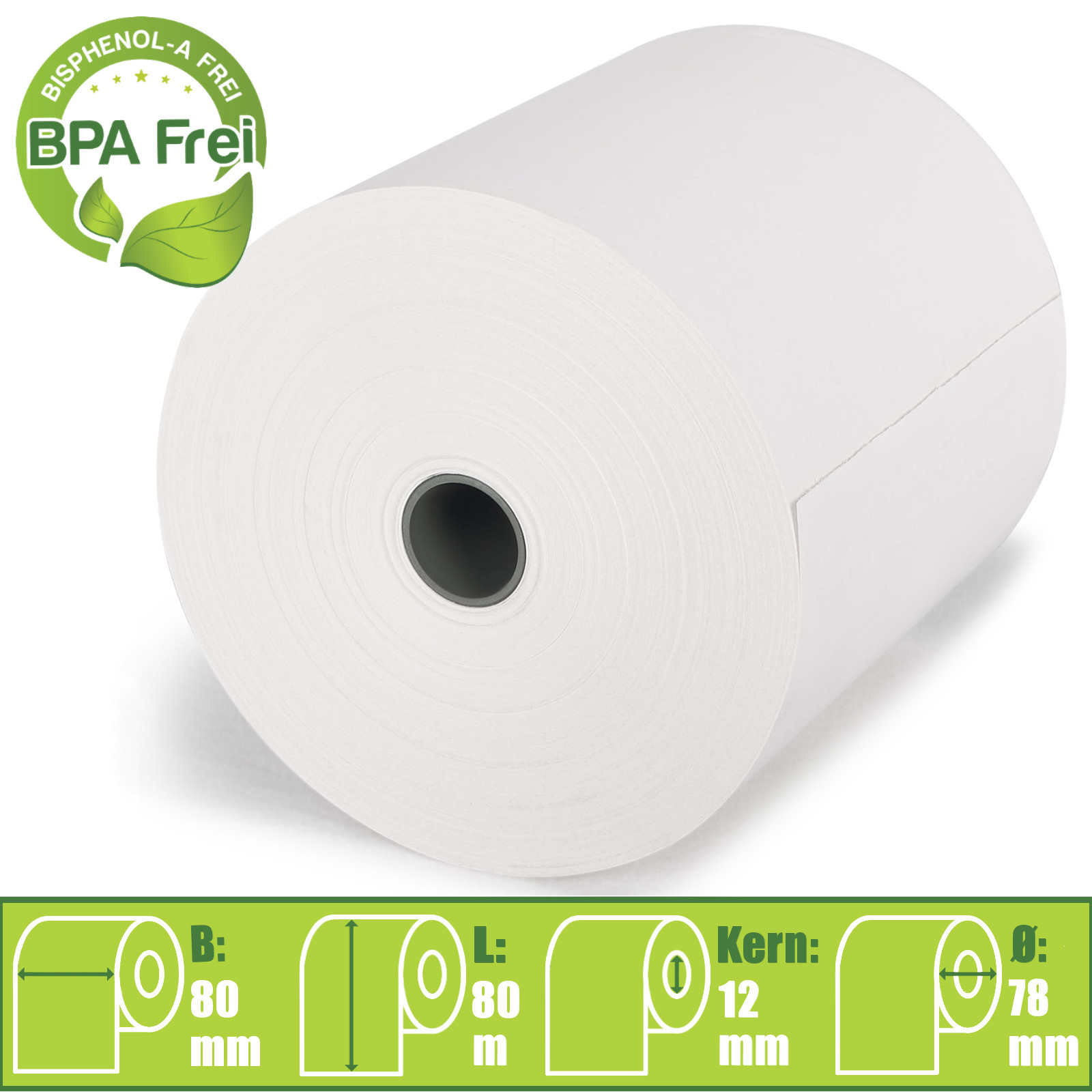 Thermorollen Kassenrolle Bonrolle Additionsrolle Waagenrolle Thermopapier 55gm²