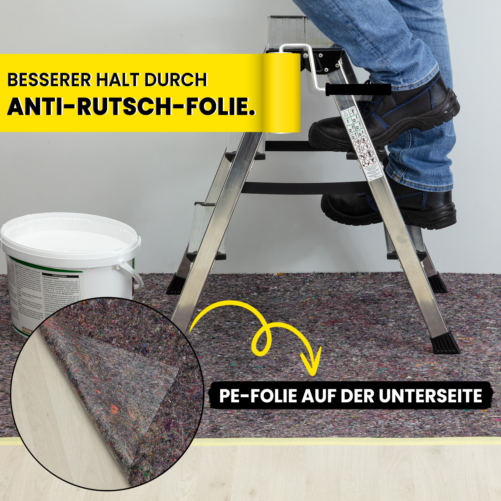 Malervlies Abdeckvlies Schutzvlies 180gm² Anti-Rutsch 5m 10m 15m 20m 25m 50m
