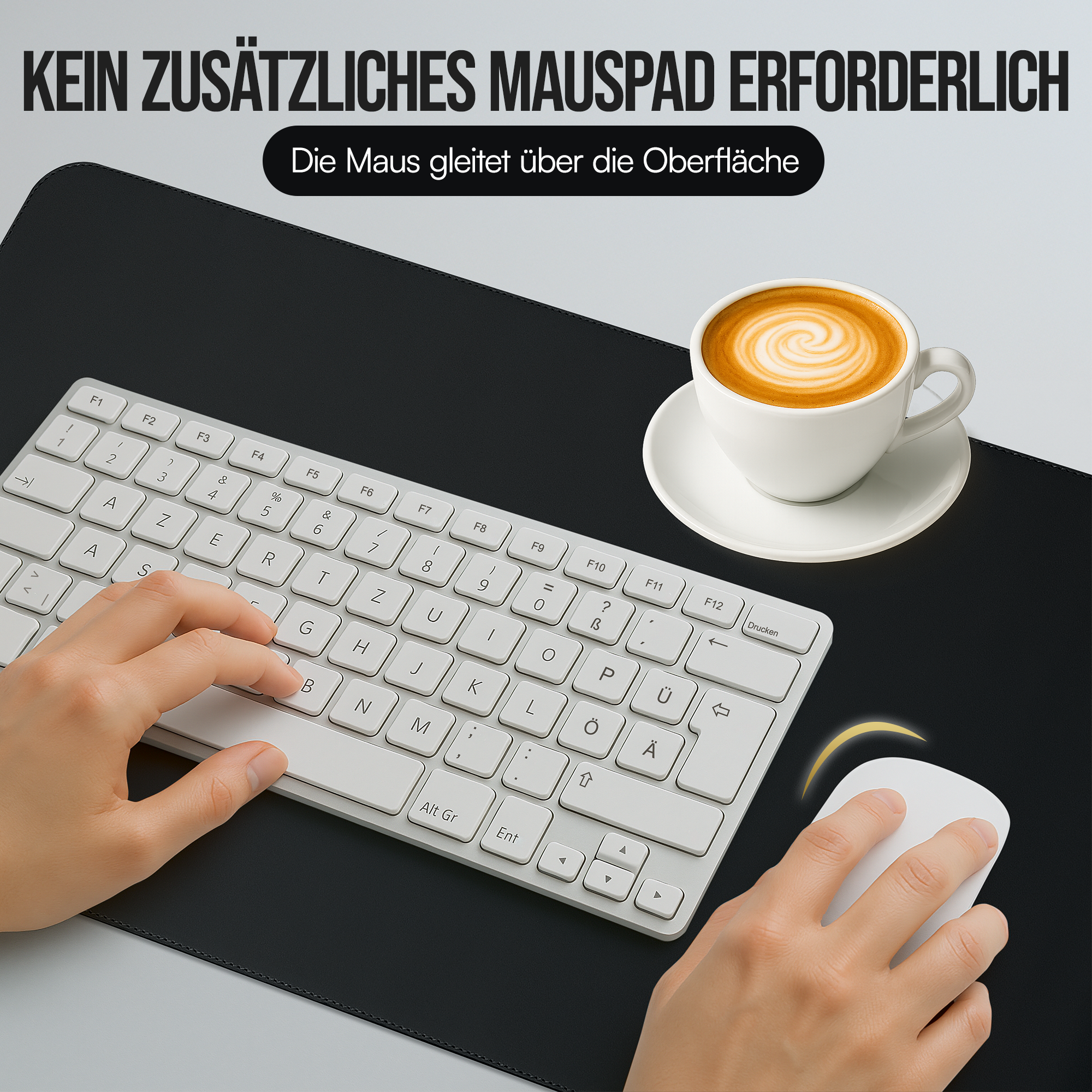 Schreibtischunterlage XXL Mauspad Tischunterlage PU-Leder Randnähte Rutschfest