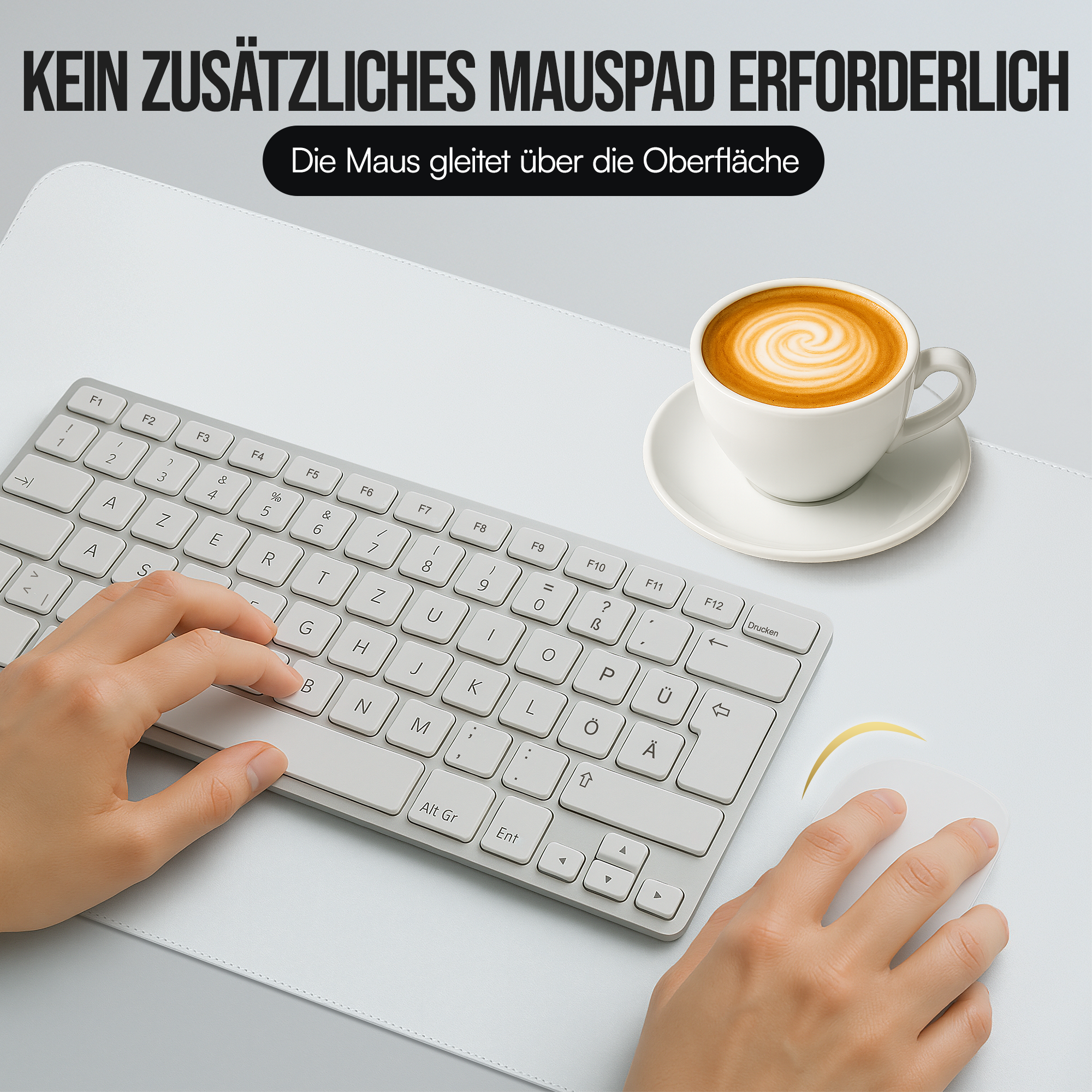 Schreibtischunterlage XXL Mauspad Tischunterlage PU-Leder Randnähte Rutschfest