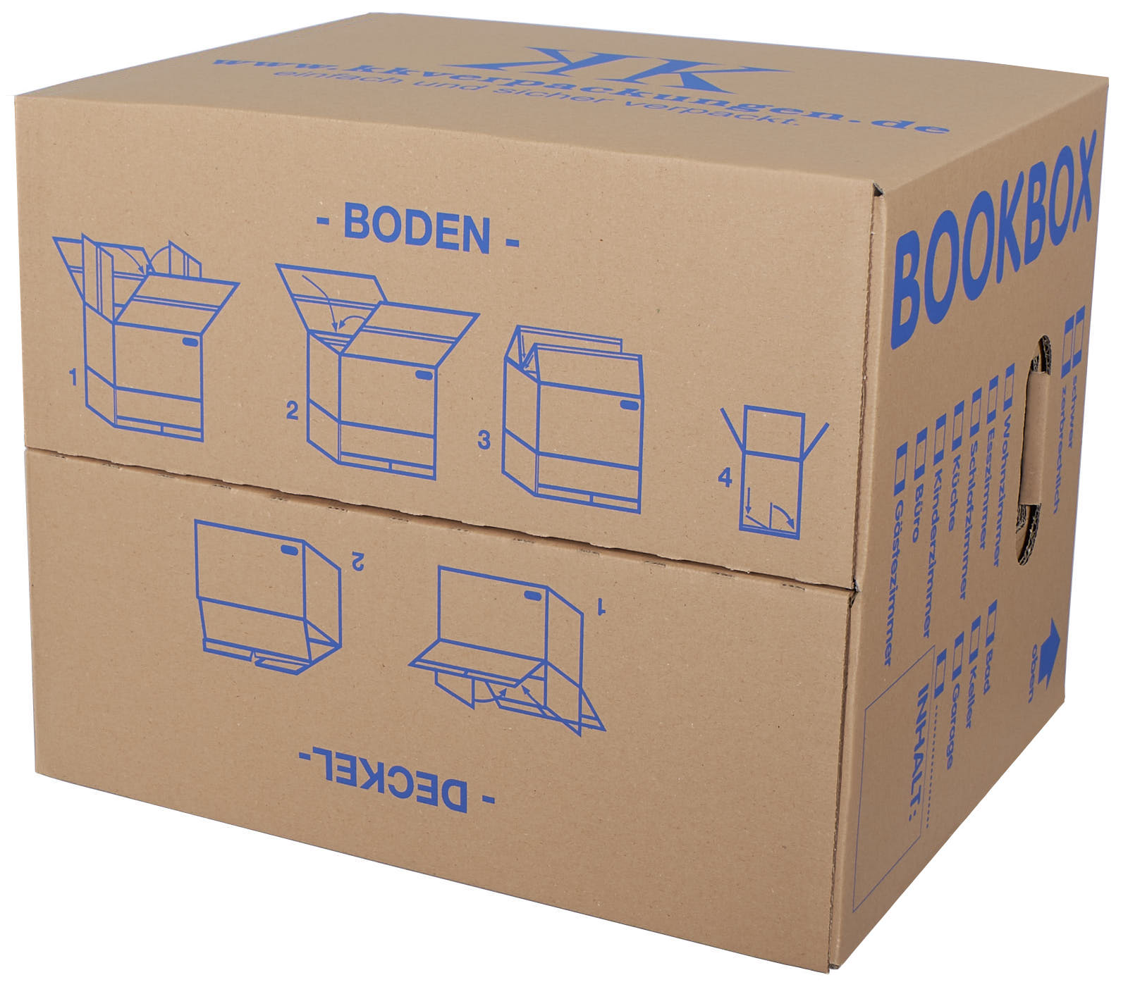 Bücherkartons 2-wellig Bookbox Ordnerkartons Archivkartons Midori-Europe