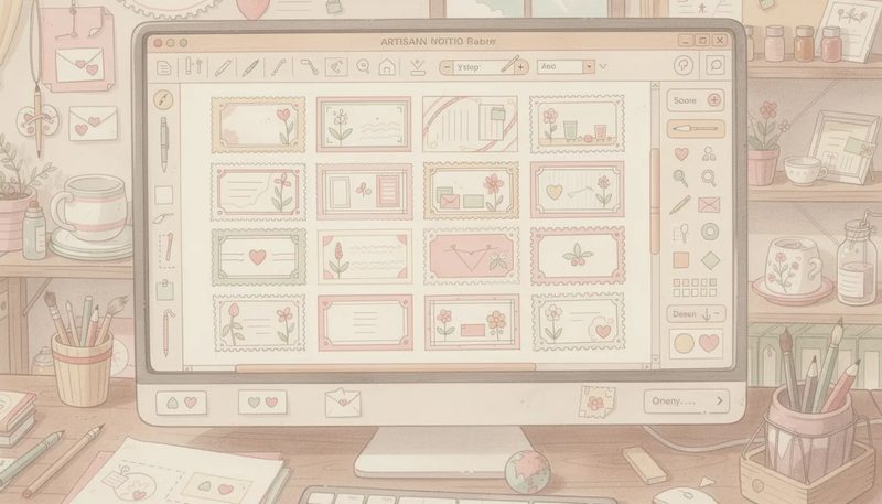 Ein Screenshot von einer Software zur Gestaltung von Adressetiketten.