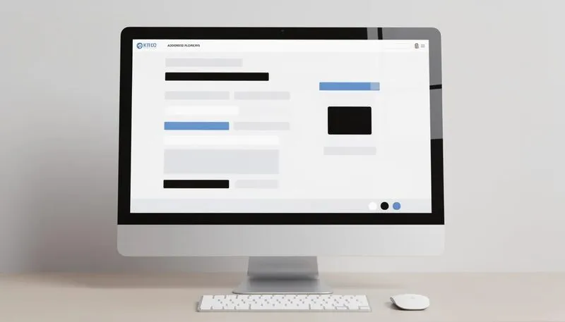Ein Computerbildschirm mit einer Online-Bestellseite für Adressetiketten.