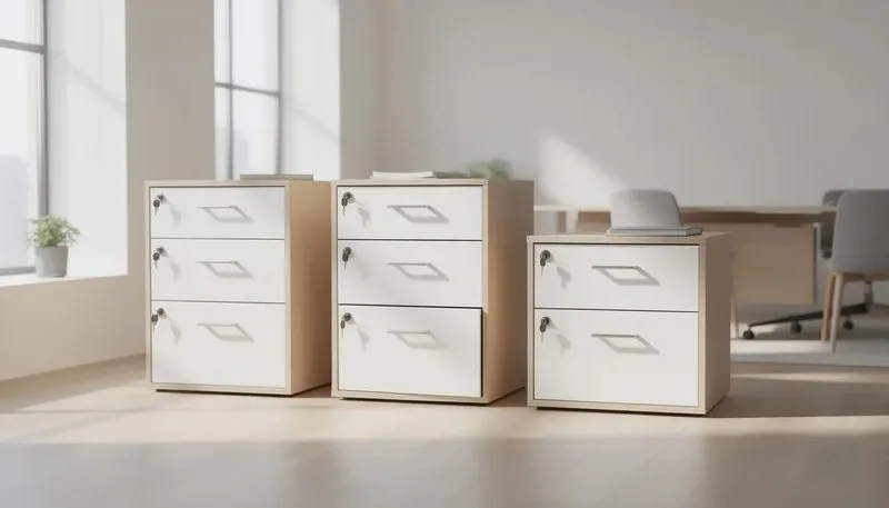 Abschließbare Aktenschränke zur Sicherheit von Unterlagen.