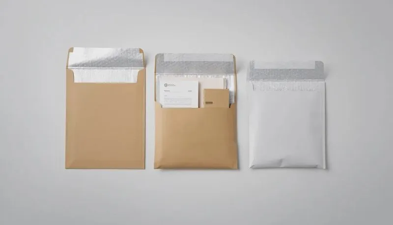 Gepolsterte Versandtaschen für sicheren Versand von Dokumenten und Waren.