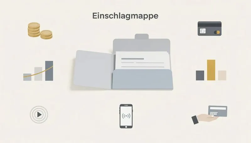 Informationen zu Preisen und Zahlungsmethoden für die Einschlagmappe.