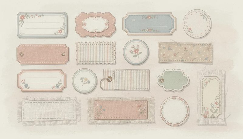 Vielfältige Arten von Etiketten