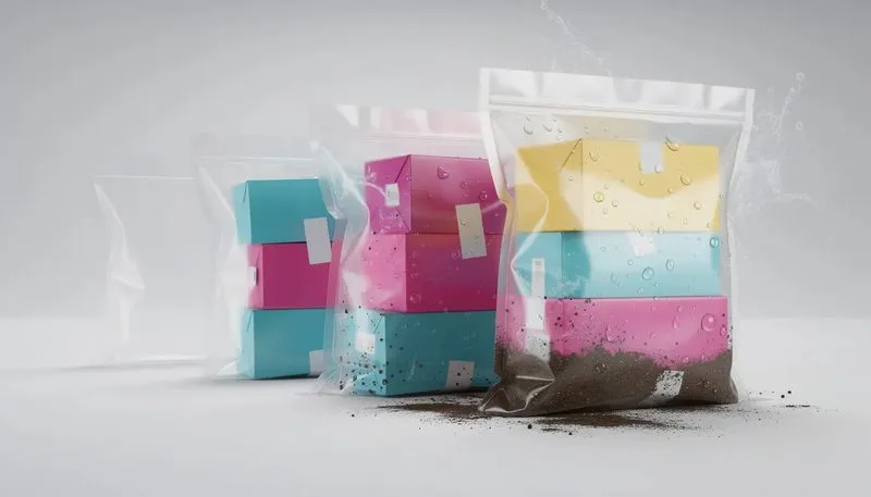 Schutzfunktionen von Folienversandtaschen gegen Wasser und Schmutz.