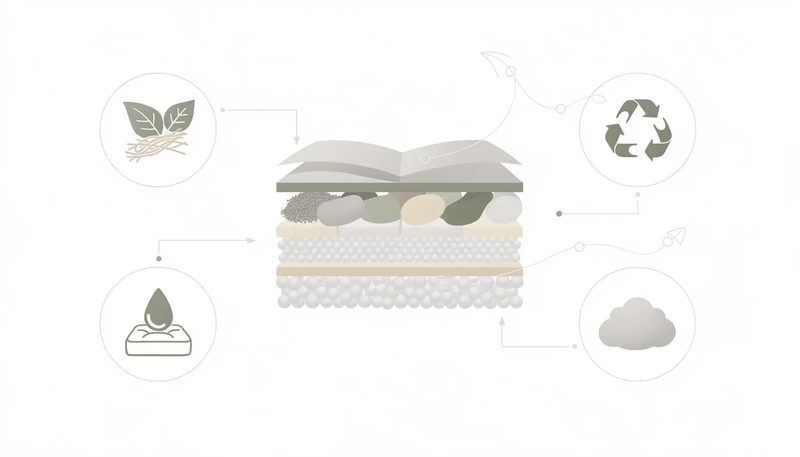 Synthetische Füllstoffe, die in modernen Polsteranwendungen verwendet werden.