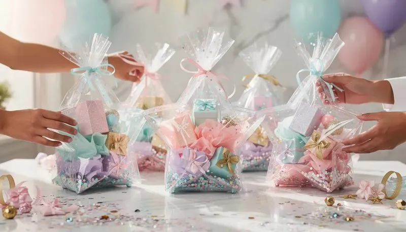 Kundenbewertungen zu durchsichtigen Geschenktüten in Form von Sternen.