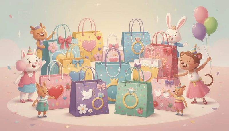 Geschenktüten für besondere Anlässe, wie Hochzeiten und Jubiläen.