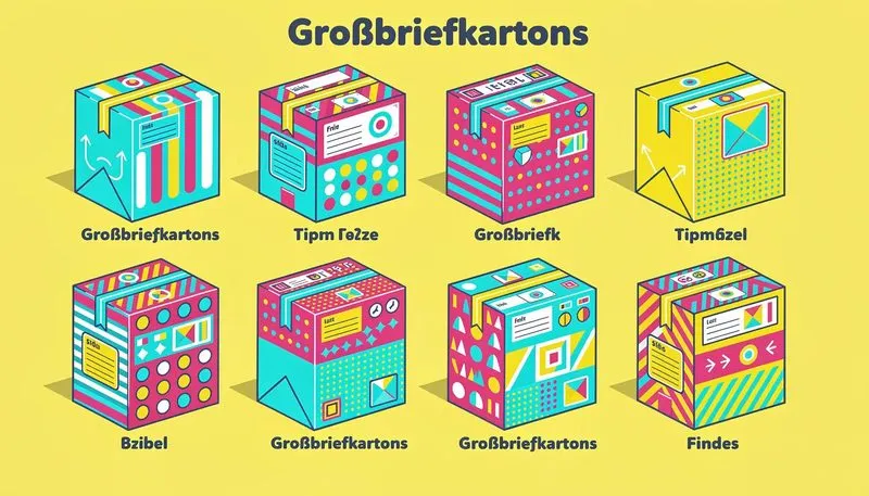 Eine Übersicht über die verfügbaren Größen und Formate von Großbriefkartons.