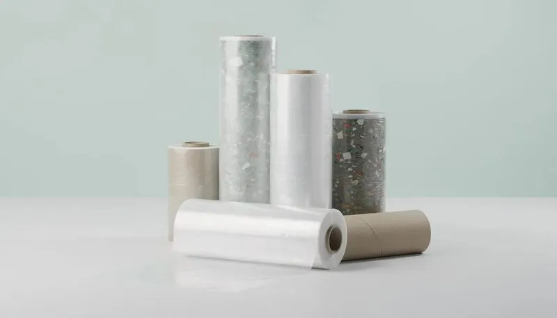 Nachhaltige Optionen der Handstretchfolie mit hohem Recyclinganteil.