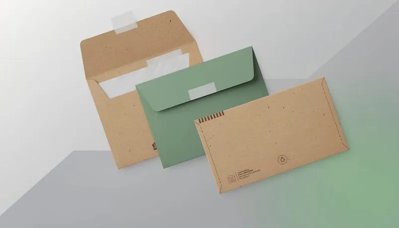 Nachhaltige Kalenderversandtaschen aus recyceltem Material.