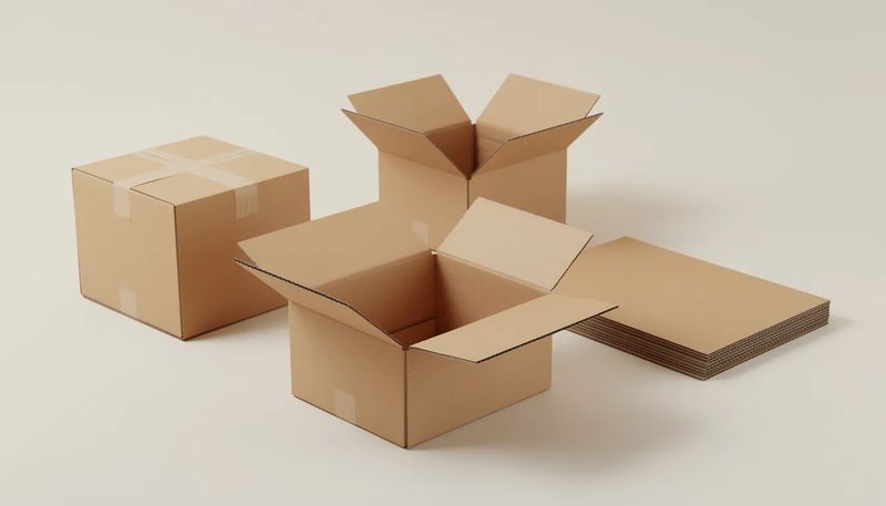 Vorteile von 1-welligen Faltkartons, dargestellt durch verschiedene Kartonvarianten.