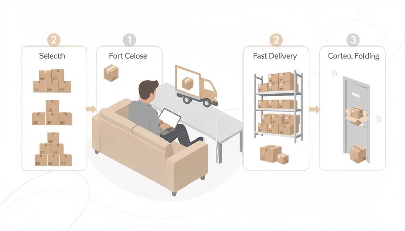 Bequemer Online-Kauf von Faltkartons.