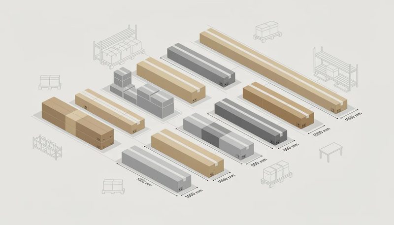 Vielfältige Auswahl an Kartons ab 1000 mm Länge in verschiedenen Größen.