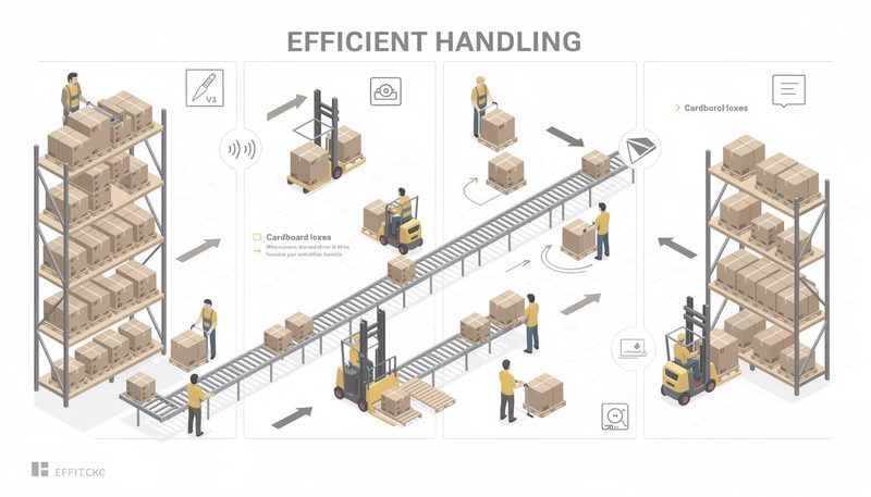 Effiziente Handhabung und Lagerung von Kartons.