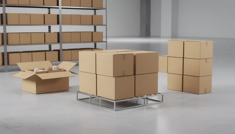 Lagerung und Handhabung von Kartons, die Stabilität und Schutz bieten.