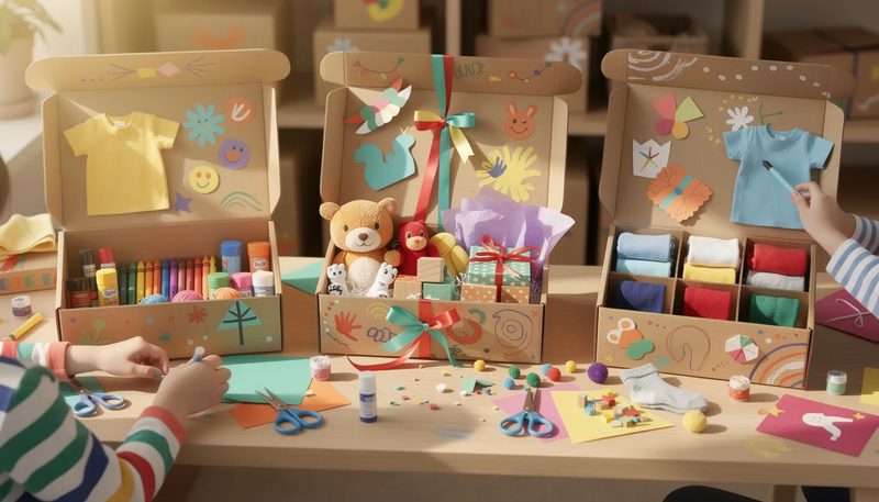 Anwendungsmöglichkeiten von DIN A3 Kartons für verschiedene Produkte.