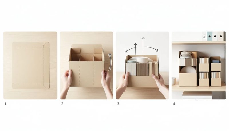 Anleitung zur richtigen Verwendung von höhenvariablen Kartons.