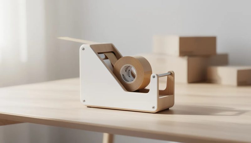 Ein Paketbandabroller, der für den Versand genutzt wird.