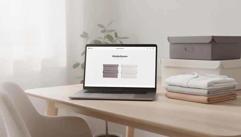 Einfache Online-Bestellung von Kleiderboxen.