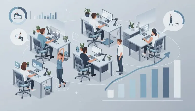 Ergonomische Betriebsausstattung zur Förderung der Gesundheit am Arbeitsplatz.