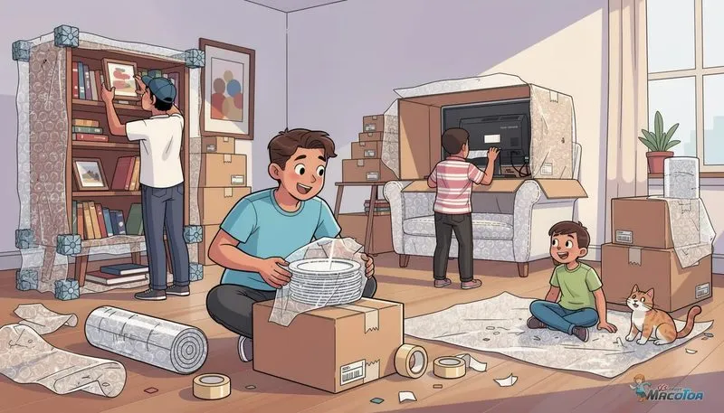 Anwendungsmöglichkeiten der Luftpolsterfolie beim Umzug.