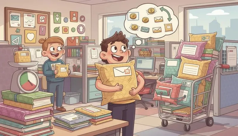 Versandkosten und Frankierung für Luftpolsterumschläge.