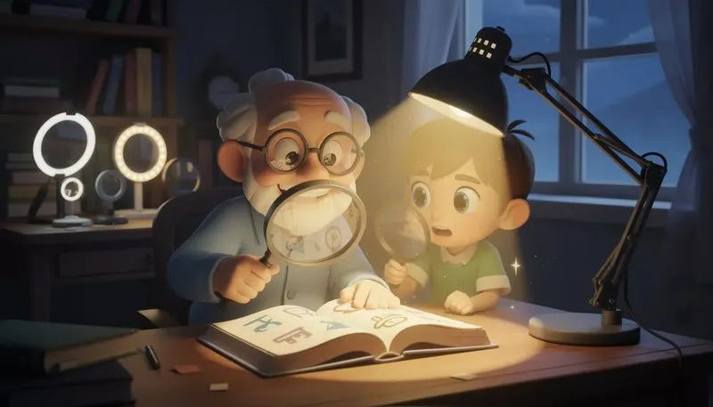 Ein Bild, das die Bedeutung der Beleuchtung bei Lupen zeigt, um die Sicht zu verbessern.