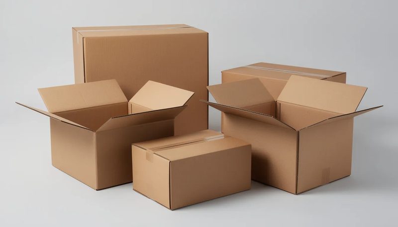 Umweltfreundliche Maxibriefkartons aus Wellpappe.