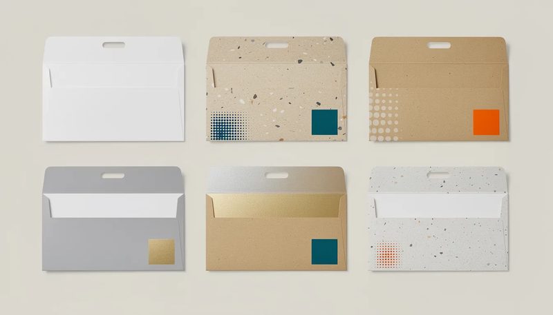 Materialien und Drucktechniken für Maxibriefkartons.