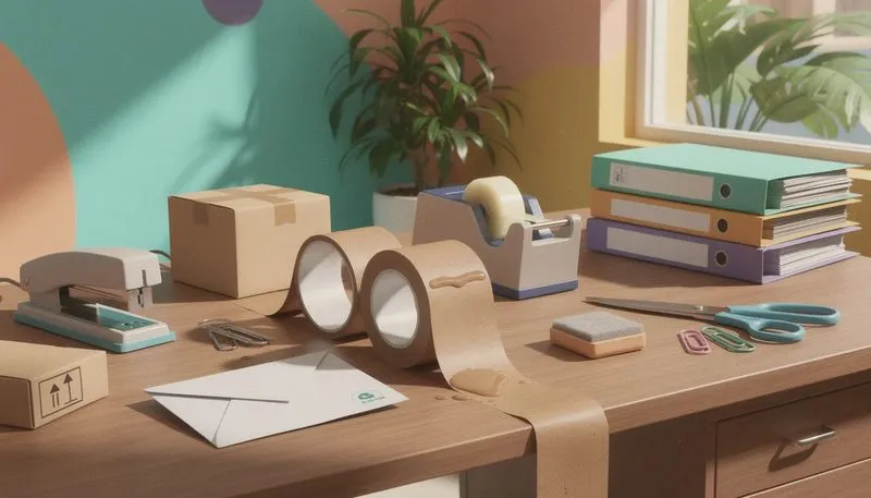 Umweltfreundliches Nassklebeband aus natürlichen Rohstoffen, das recycelbar ist.