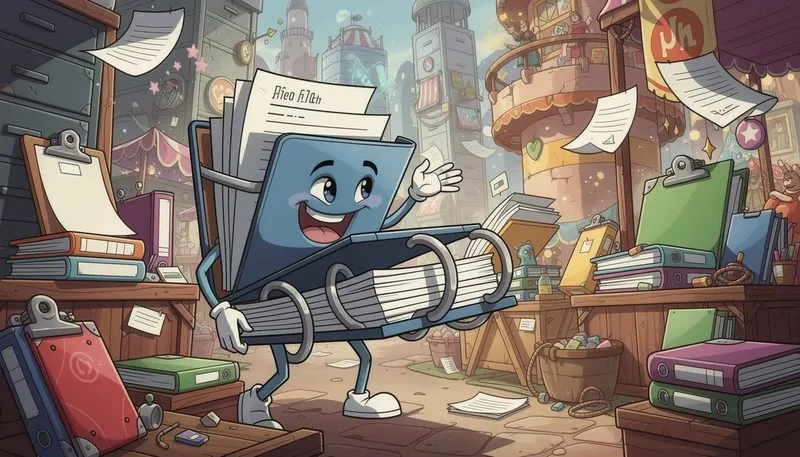 Ösenhefter im Bürogebrauch mit Dokumenten.