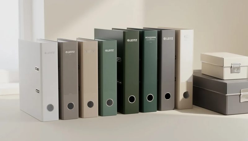 Leitz Ordner und andere bekannte Marken, die für ihre Qualität bekannt sind.