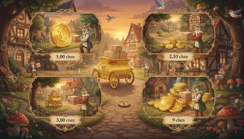 Eine Übersicht der Versandkosten für das DHL Päckchen M.