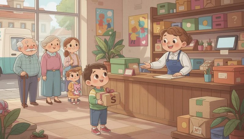 Abgabe eines Päckchen S in einer Filiale oder Paketshop.