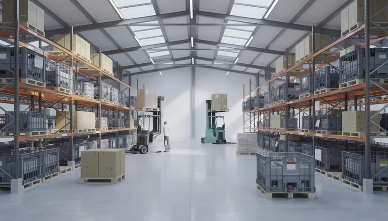 Vorteile von Palettenkartons und Palettencontainern für Stabilität und Effizienz.