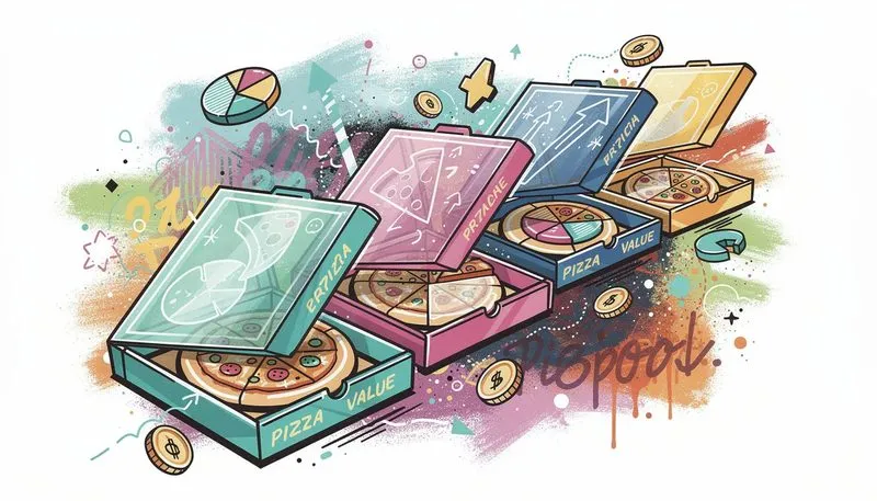 Transparente Preisgestaltung für Pizzakartons.