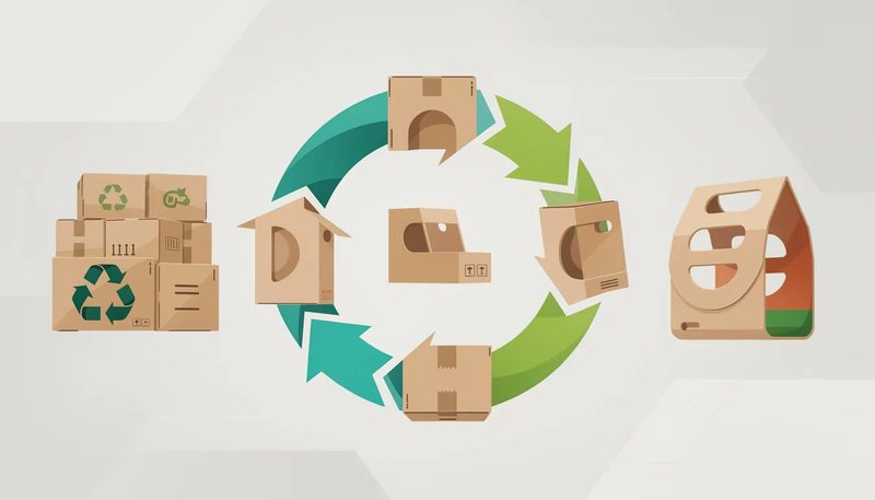 Recycling von Kartonmaterialien und nachhaltige Verpackungslösungen.