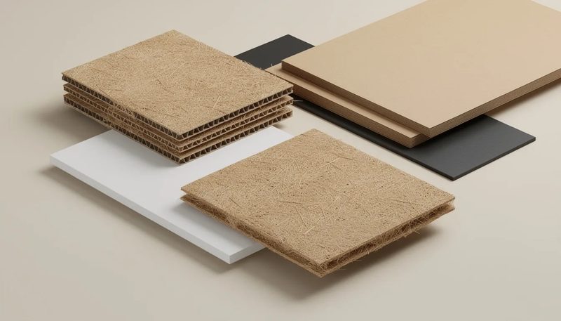 Materialauswahl für quadratische Kartons