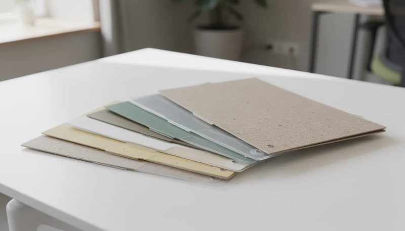 Umweltfreundliche Schnellhefter aus recycelten Materialien.