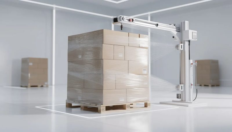 Sichere Verpackung von Paletten mit Stretchfolie.