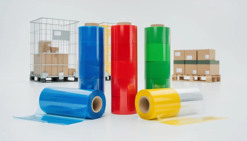 Farbige Stretchfolien zur besseren Organisation und Sicherheit.