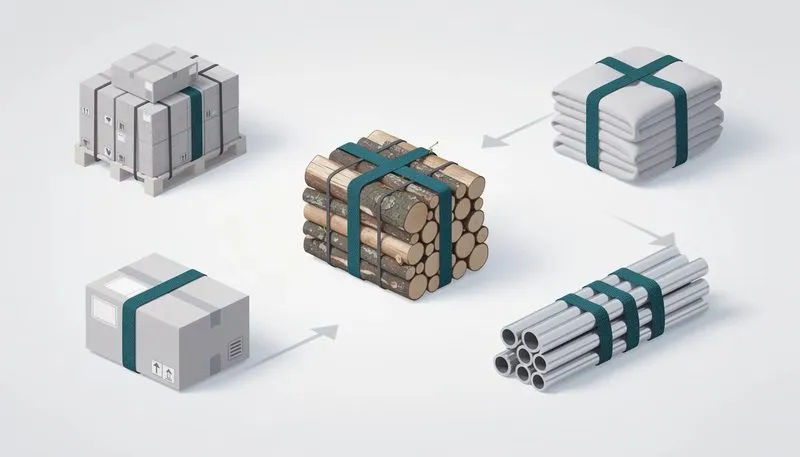 Einsatzbereiche für textil umreifungsband, z.B. beim Bündeln von Holz.