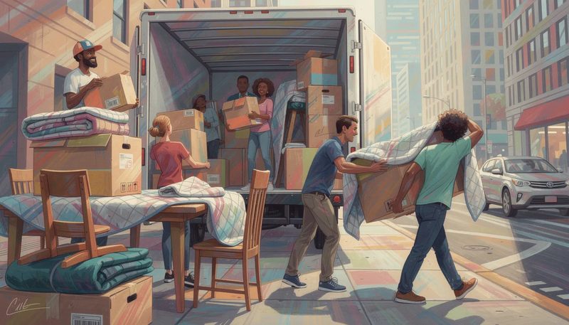 Umzugsdecken bieten zusätzliche Vorteile wie Polsterung.